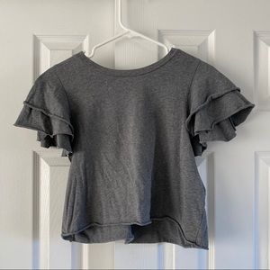 Urban Outfitters Grey Ruffle Top